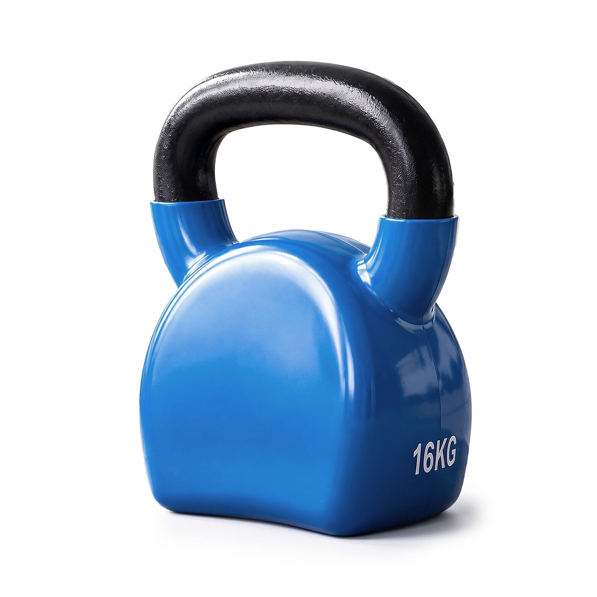16kg Cast Iron Kettlebell with PVC Neoprene Coating - Blue