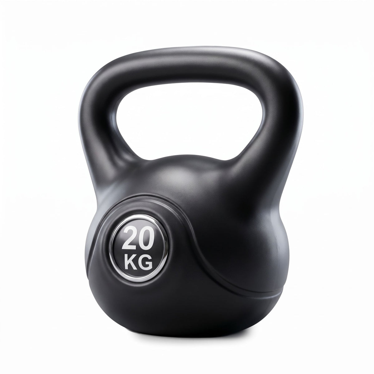 20kg Kettlebell Weight with Anti-slip Handle & Stable Base for Strength Training - Black