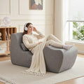 Ergonomic S-Curve Chaise Lounge Floor Lounger with Adjustable Headrest and Lumbar Support - Grey