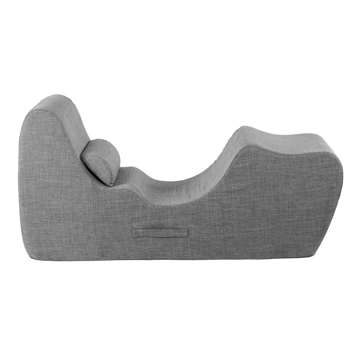 Ergonomic S-Curve Chaise Lounge Floor Lounger with Adjustable Headrest and Lumbar Support - Grey