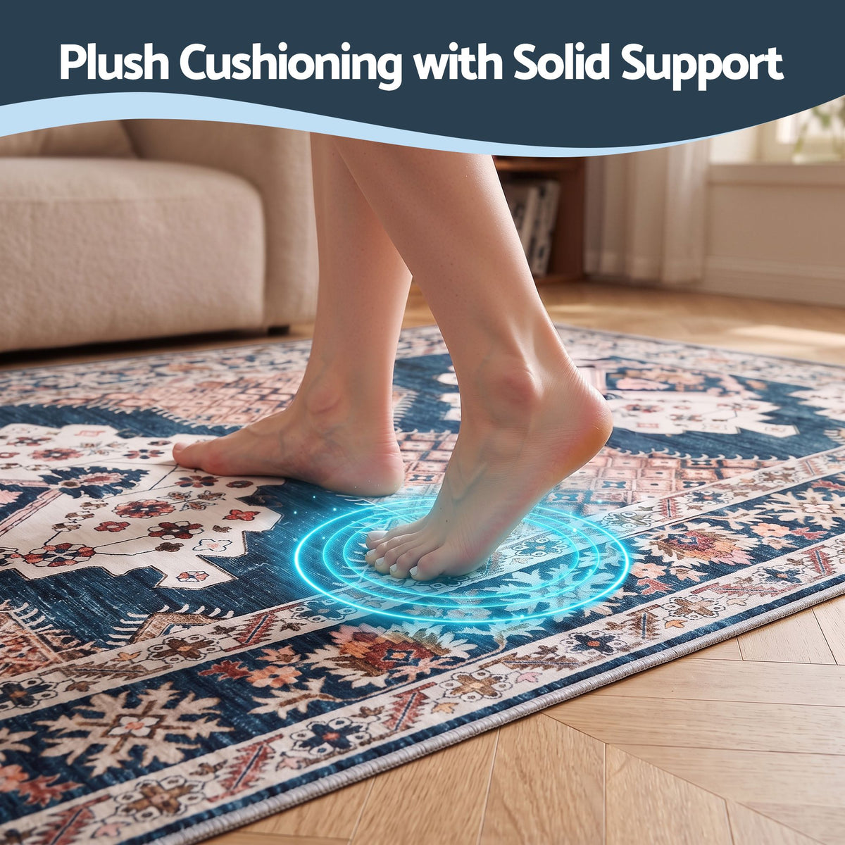 80 x 300 cm Ultra-Thin Washable Runner Area Rug Bohemian Medallion Carpet