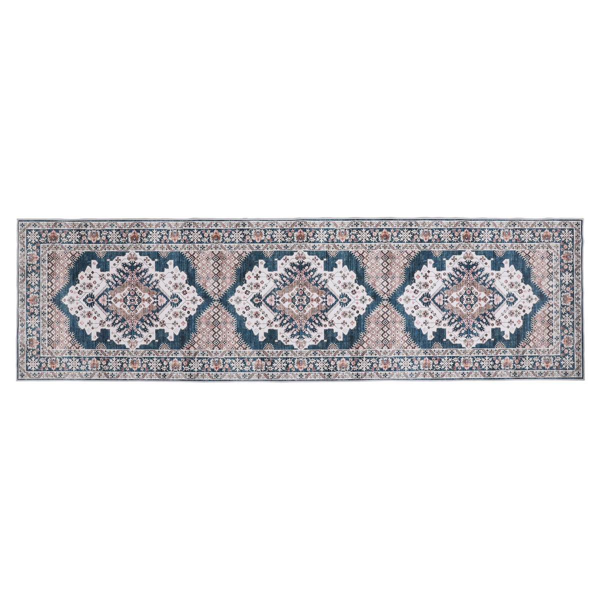 80 x 300 cm Ultra-Thin Washable Runner Area Rug Bohemian Medallion Carpet