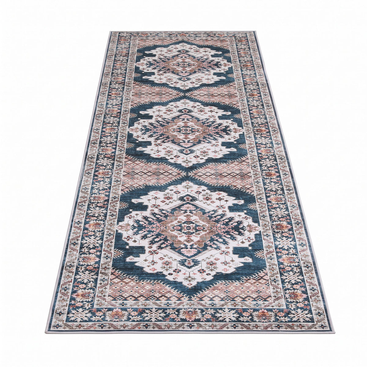 80 x 300 cm Ultra-Thin Washable Runner Area Rug Bohemian Medallion Carpet