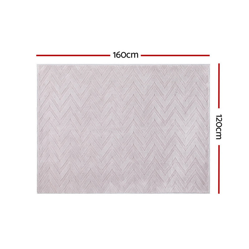 Azul Floor Rug 120x160cm Microfiber Ripple Pattern - Pinky Grey