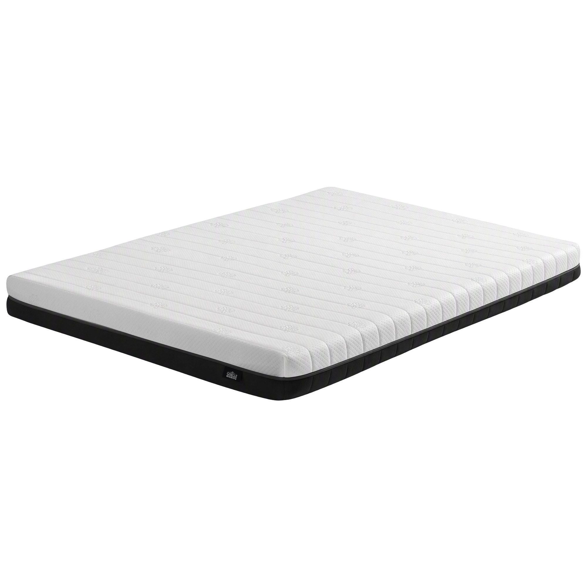 18cm Double Memory Foam Mattress Dual Feel Reversible - Charcoal and White