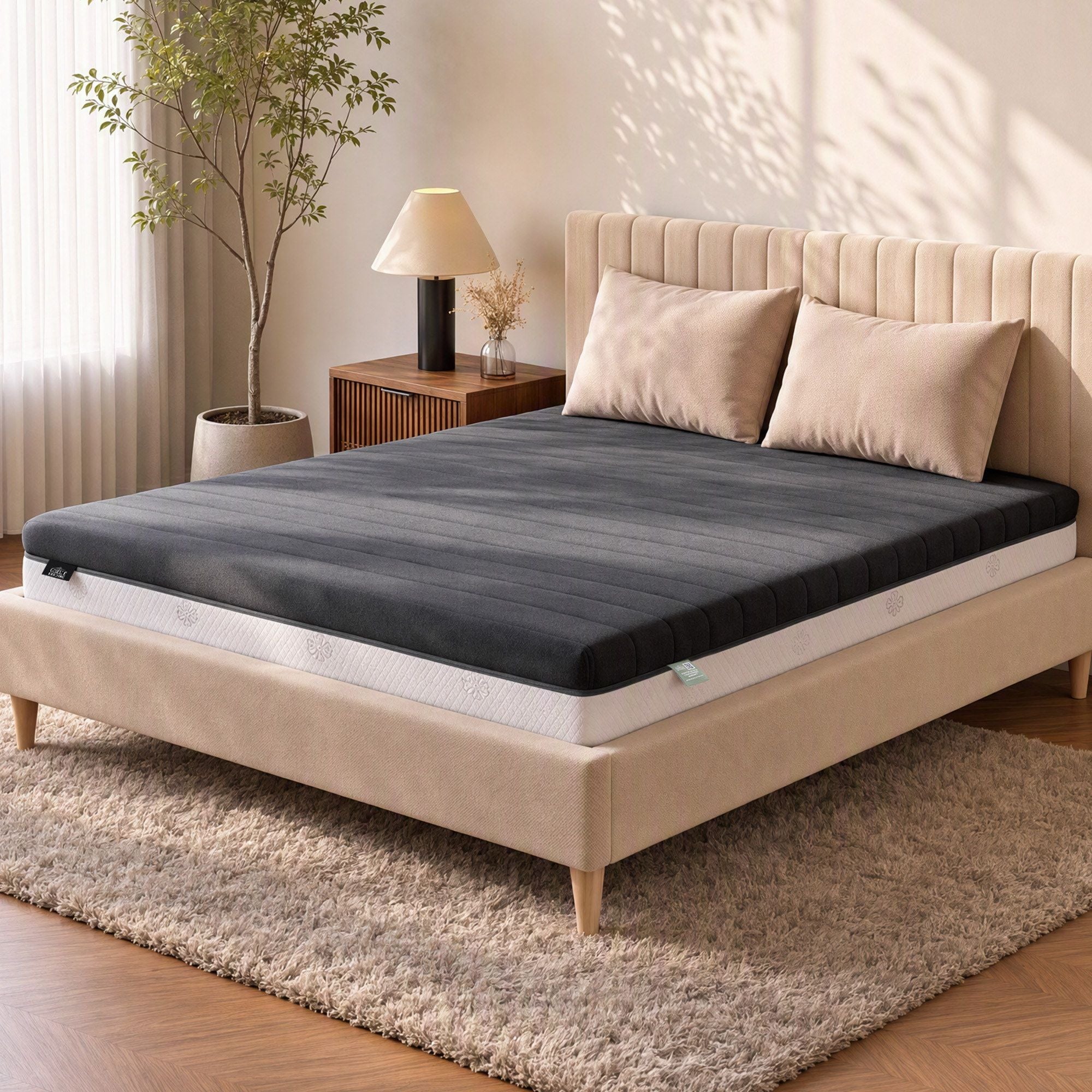 18cm King Dual Feel Reversible Memory Foam Mattress - Charcoal