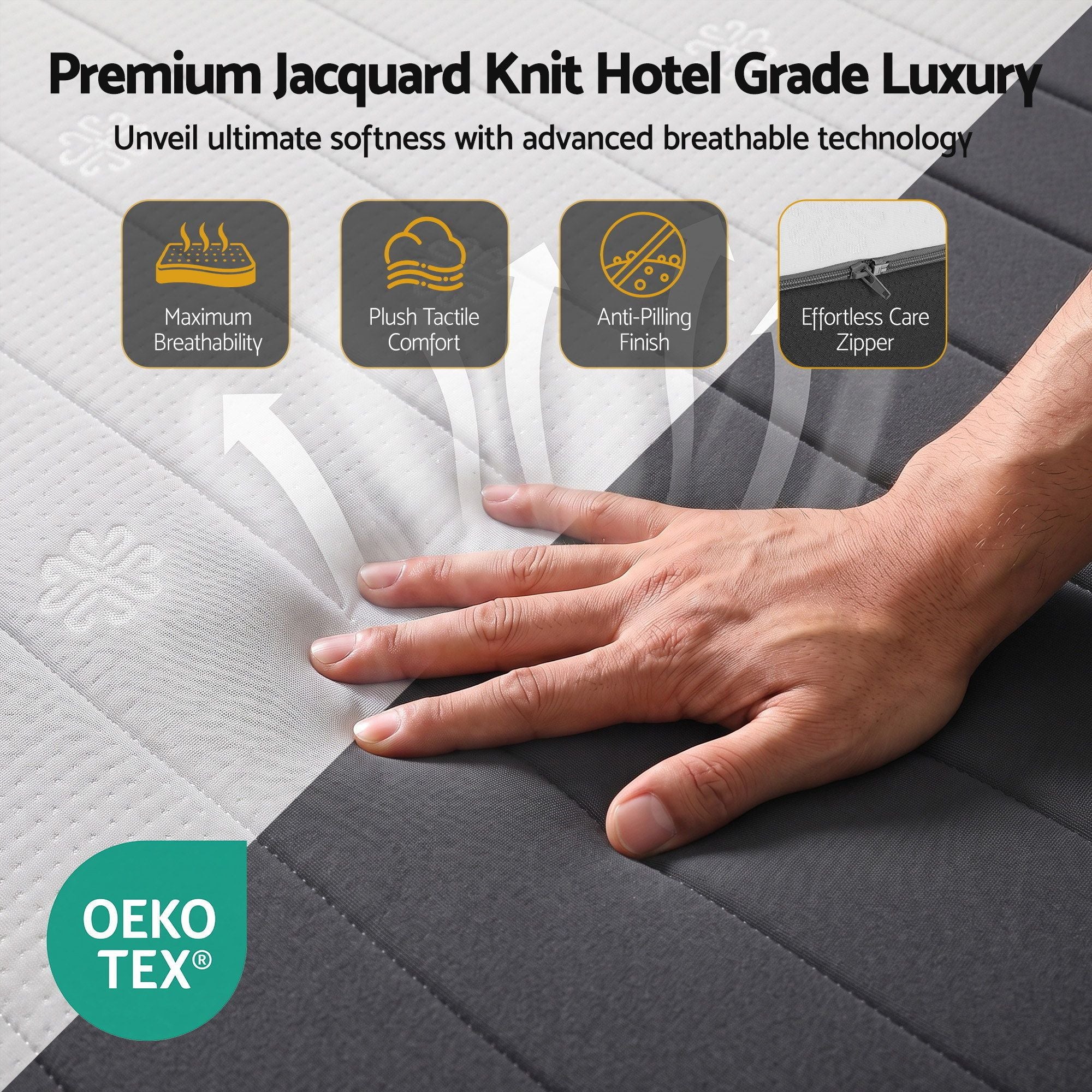 18cm Queen Dual Feel Reversible Memory Foam Mattress - Charcoal