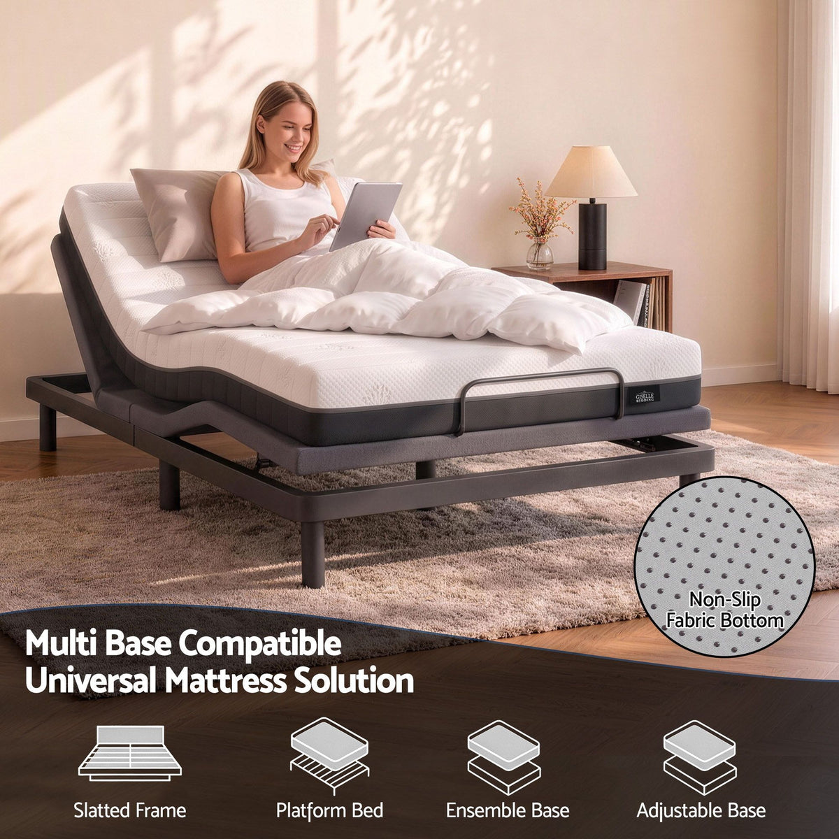 18cm Single Dual Feel Reversible Memory Foam Mattress - Charcoal