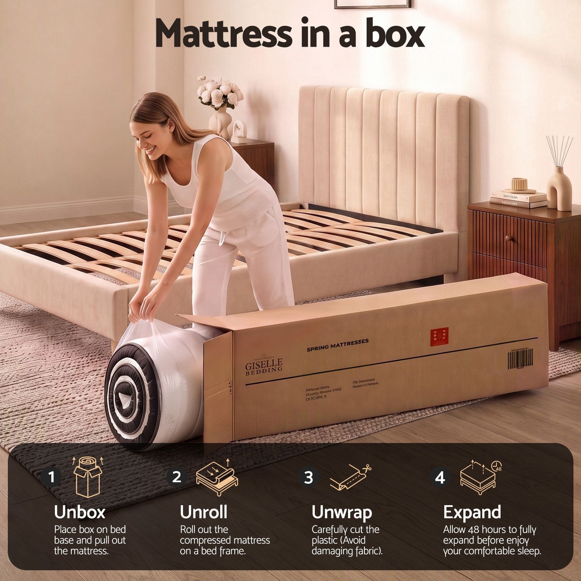 18cm Single Dual Feel Reversible Memory Foam Mattress - Charcoal