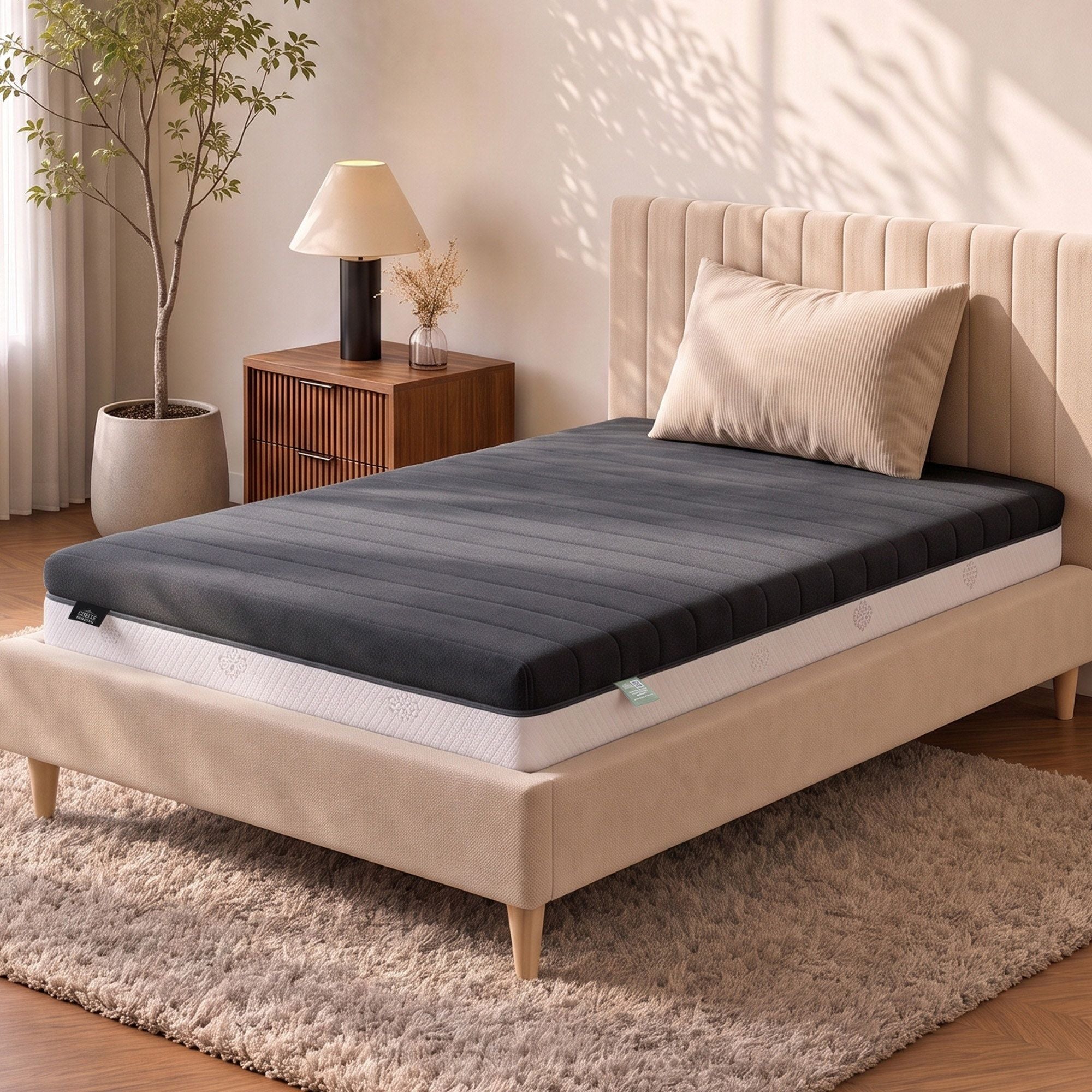 18cm Single Dual Feel Reversible Memory Foam Mattress - Charcoal