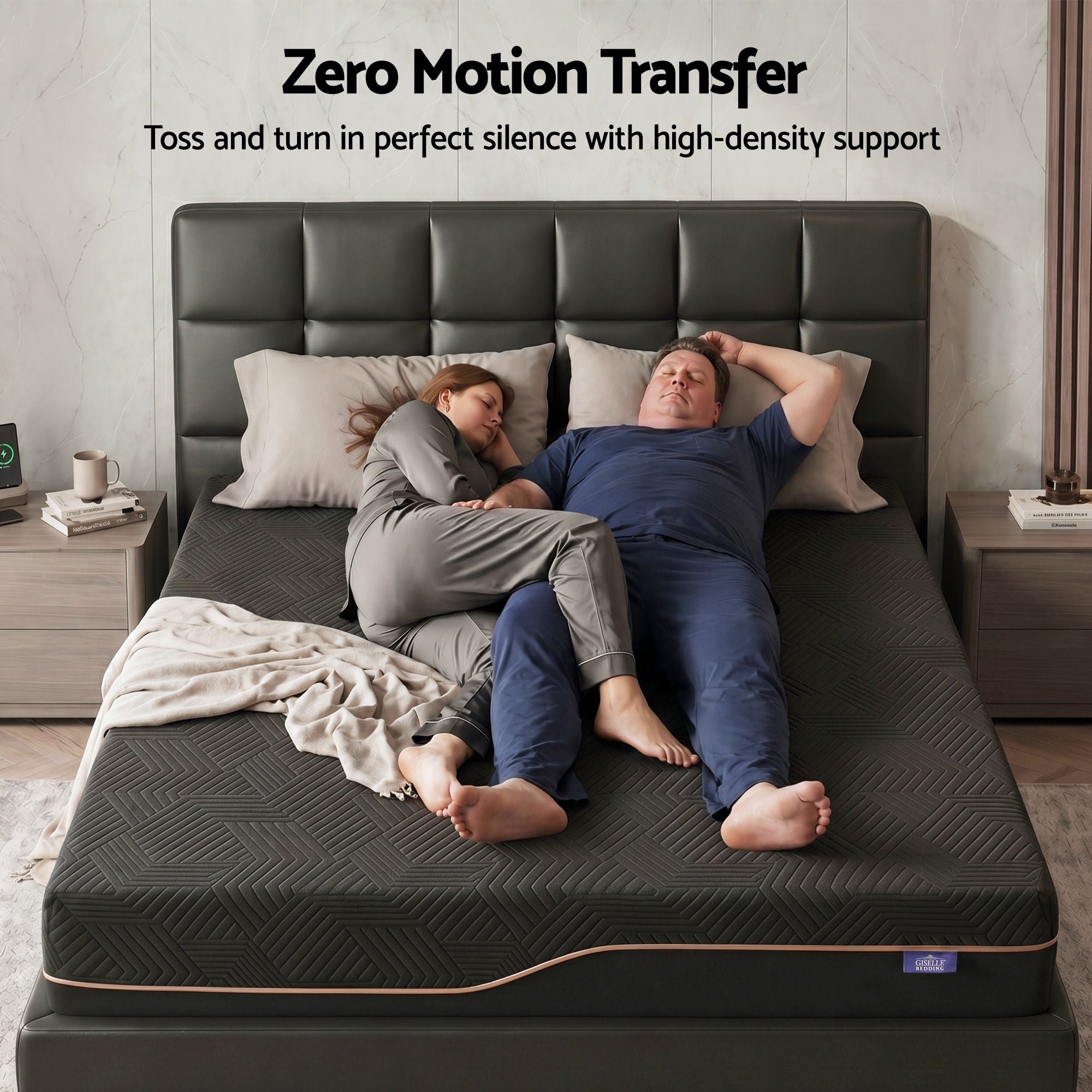 Queen 30cm Medium Firm Cooling Memory Foam Mattress with Gel Comfort - Black