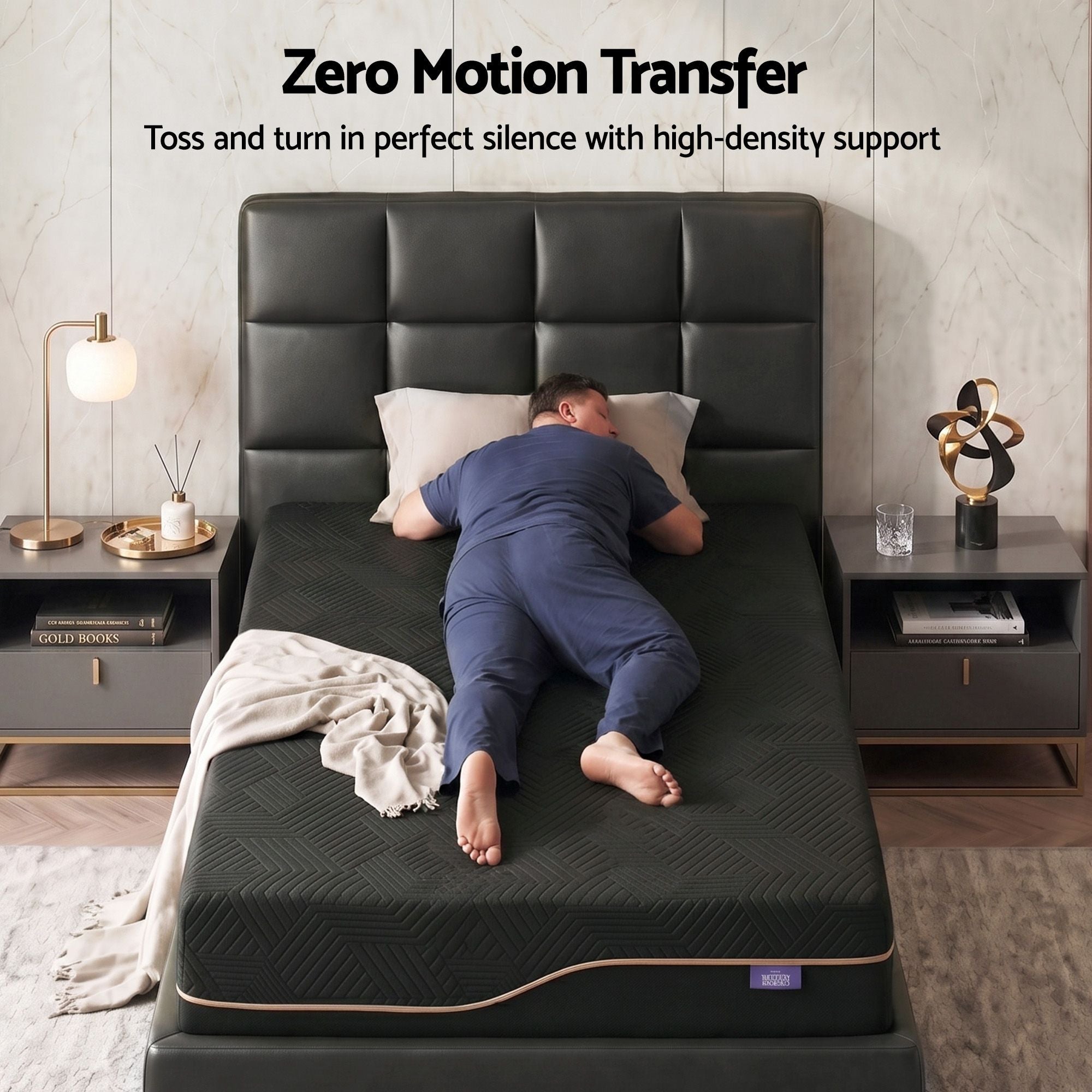 Single 30cm Medium Firm Cooling Memory Foam Mattress with Gel Comfort - Black