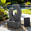 Solar Fountain 5 Levels Cascading Water Feature Resin 50cm Black