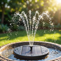 Solar Fountain Pumps Bird Bath Battery Backup LED Remote Black 27cm