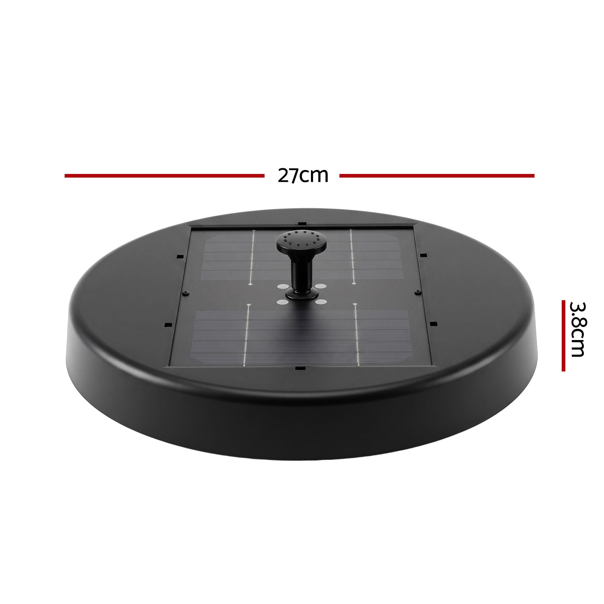 Solar Fountain Pumps Bird Bath Battery Backup LED Remote Black 27cm