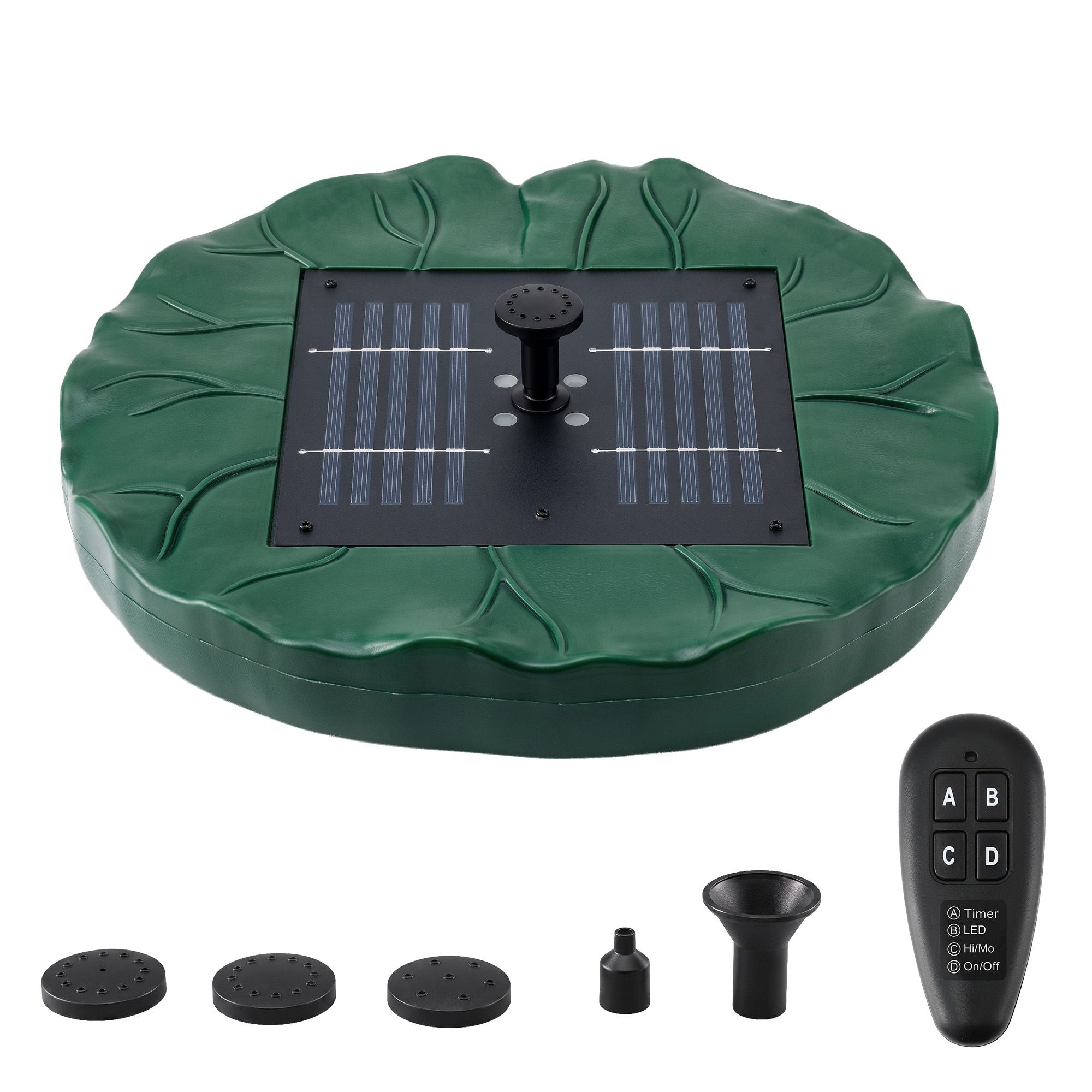 Solar Fountain Pumps Bird Bath Floating Lotus Desig Water Feature 31cm