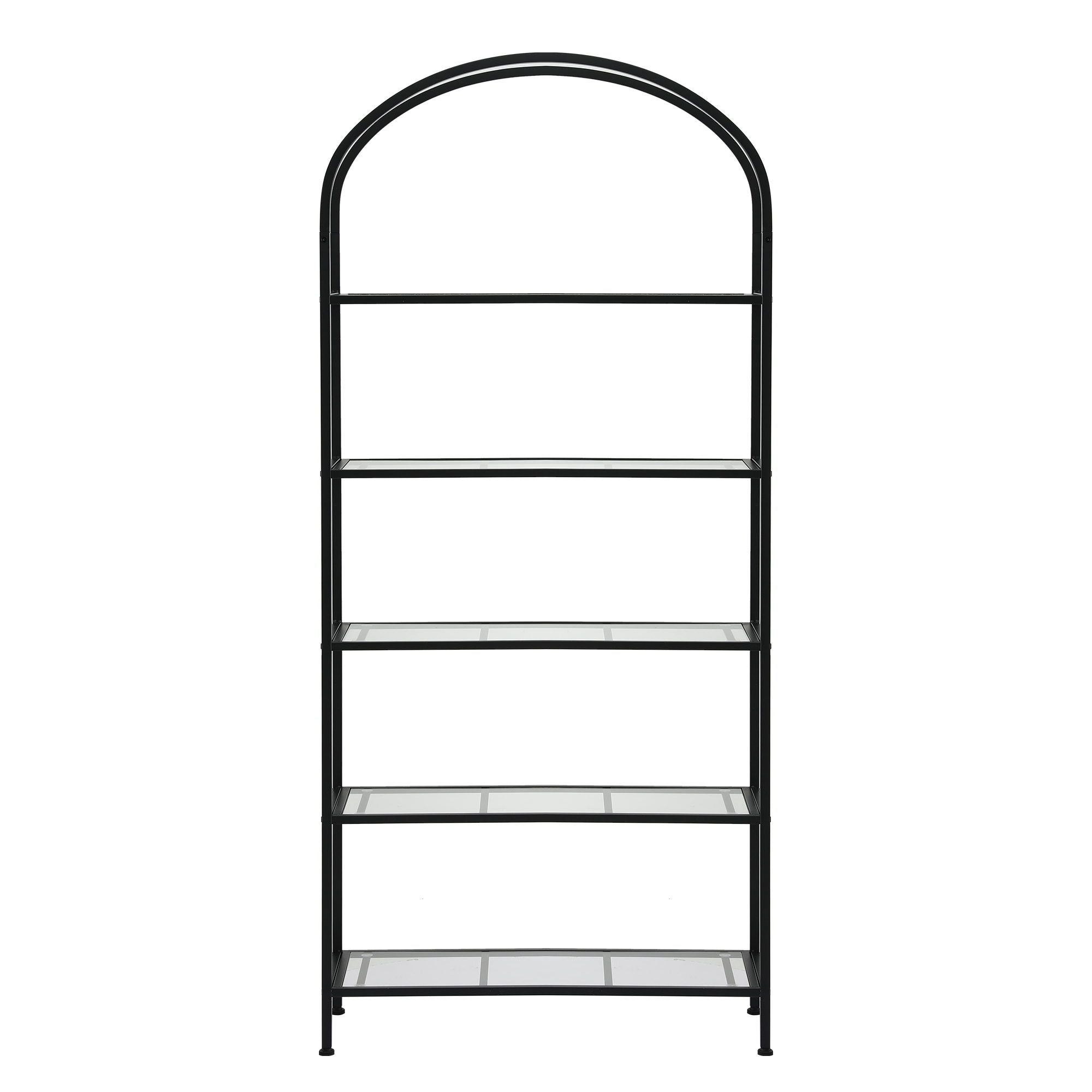 5 Tiers Bookshelf Industrial Etagere Bookcase Display Shelf Black