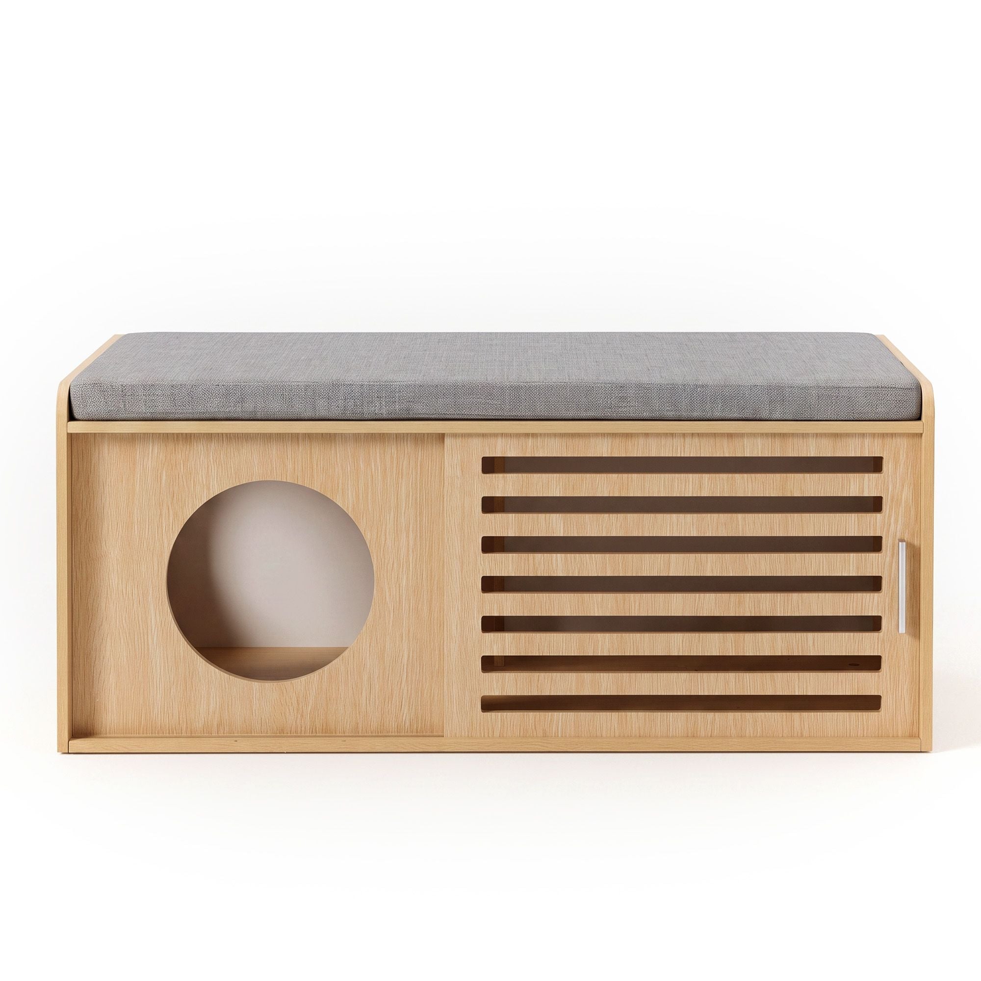 Pet Ottoman Footrest Bench with MDF Frame 100kg Capacity Natural