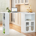 Bar Table Storage Cabinet Dining Wine Rack Home Office Desk Extendable