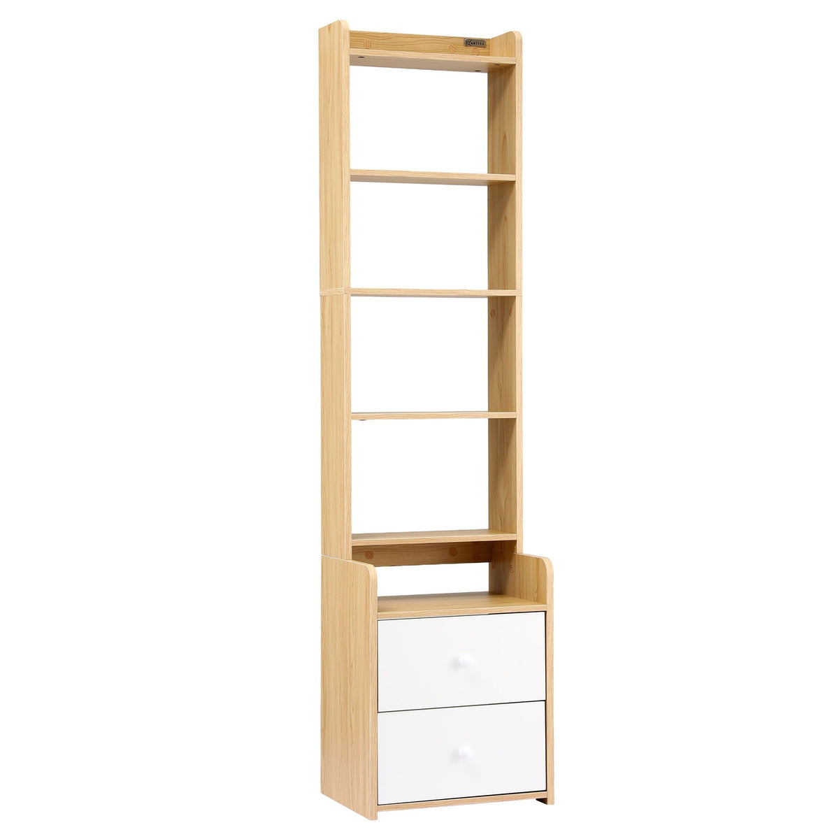 6 Tier Bookshelf with 2 Drawers Storage Shelf - Pine