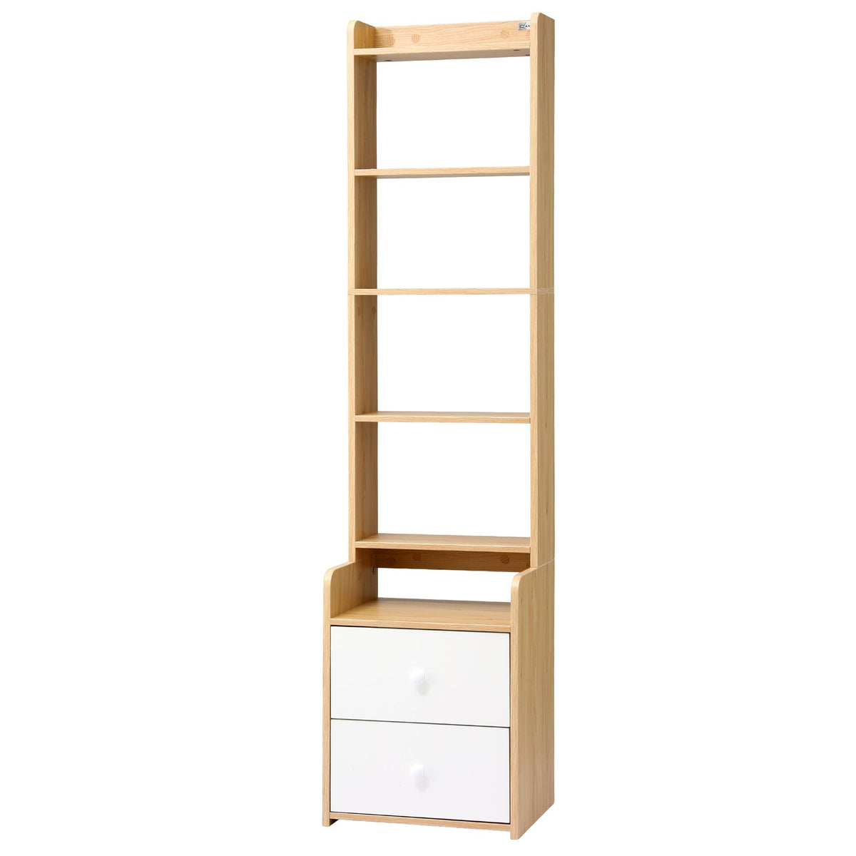 6 Tier Bookshelf with 2 Drawers Storage Shelf - Pine