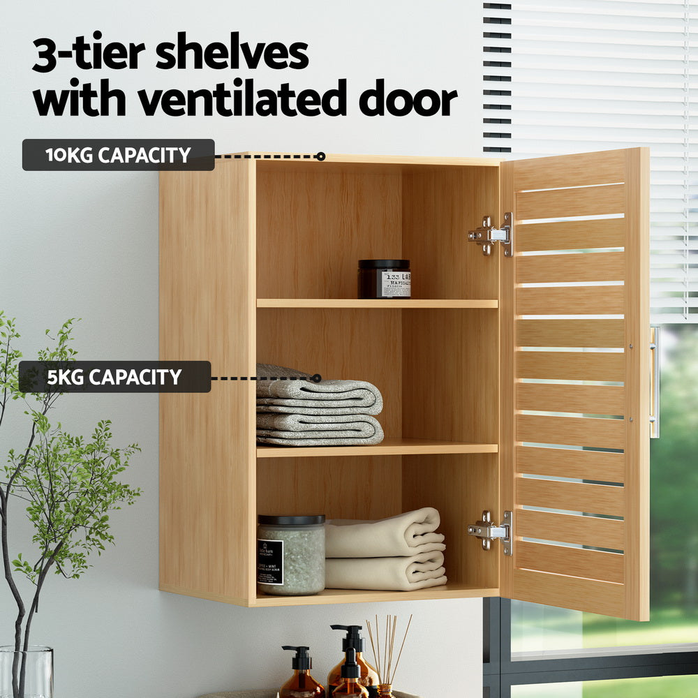 Bathroom Storage Cabinet 70cm wooden 2 Tier Shelf Wall Mounted JILL