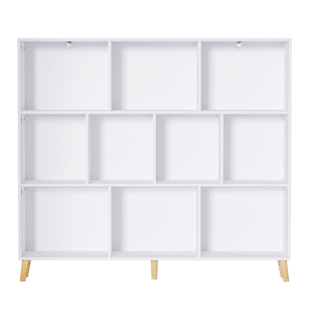 Bookshelf 3 Tiers 10 Cubes - CORA White
