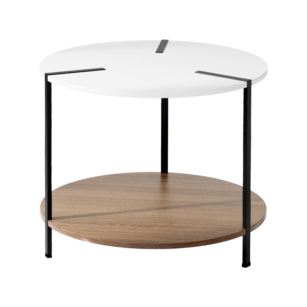 Cedric Round Coffee Table Side Table Round White