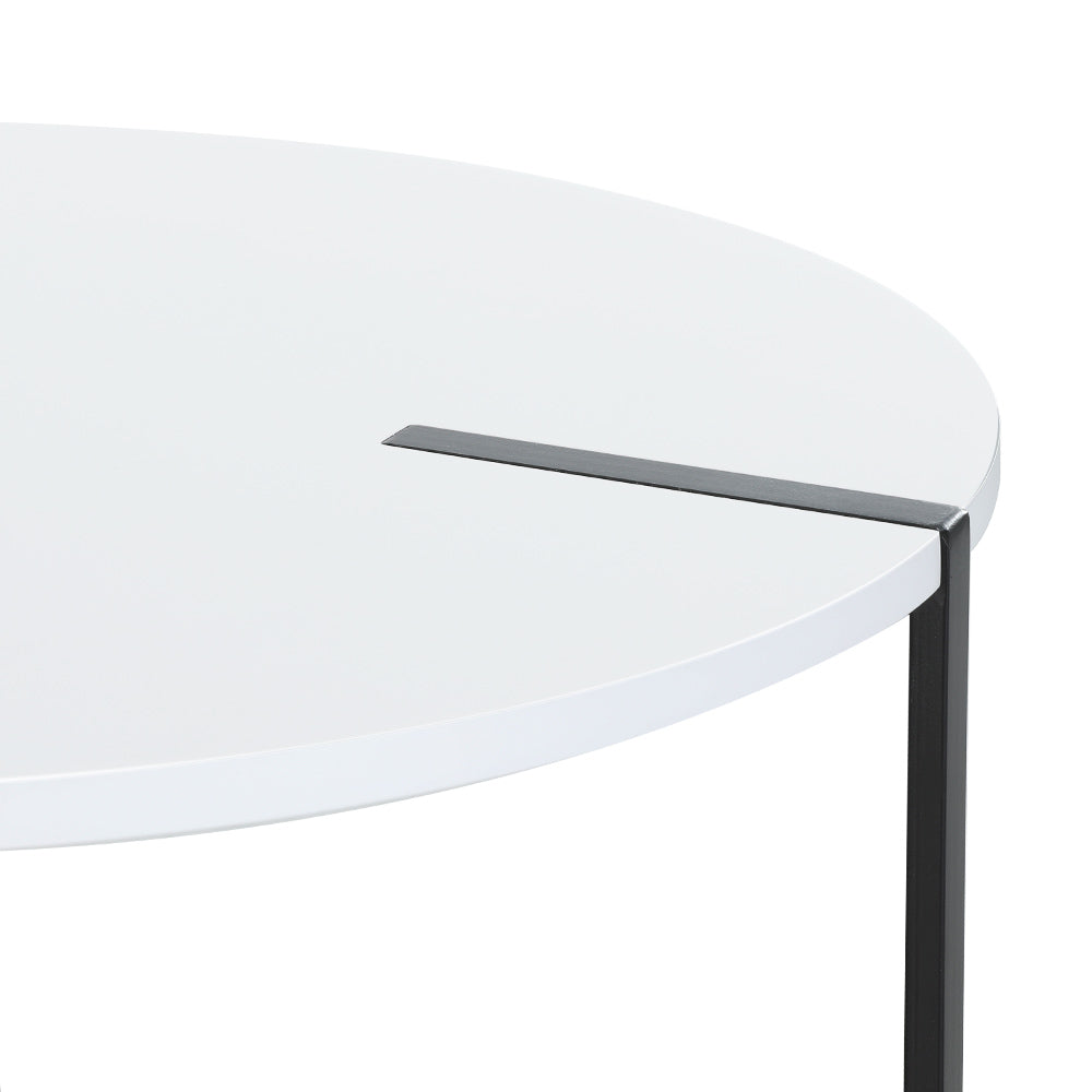 Cedric Round Coffee Table Side Table Round White