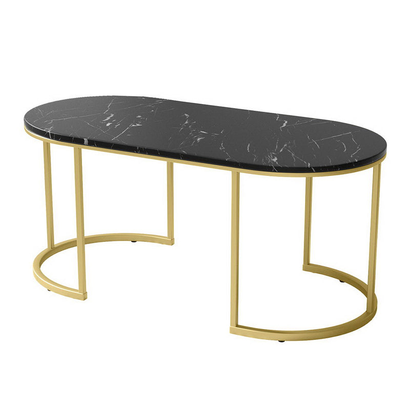 Coffee Table Marble Effect Black