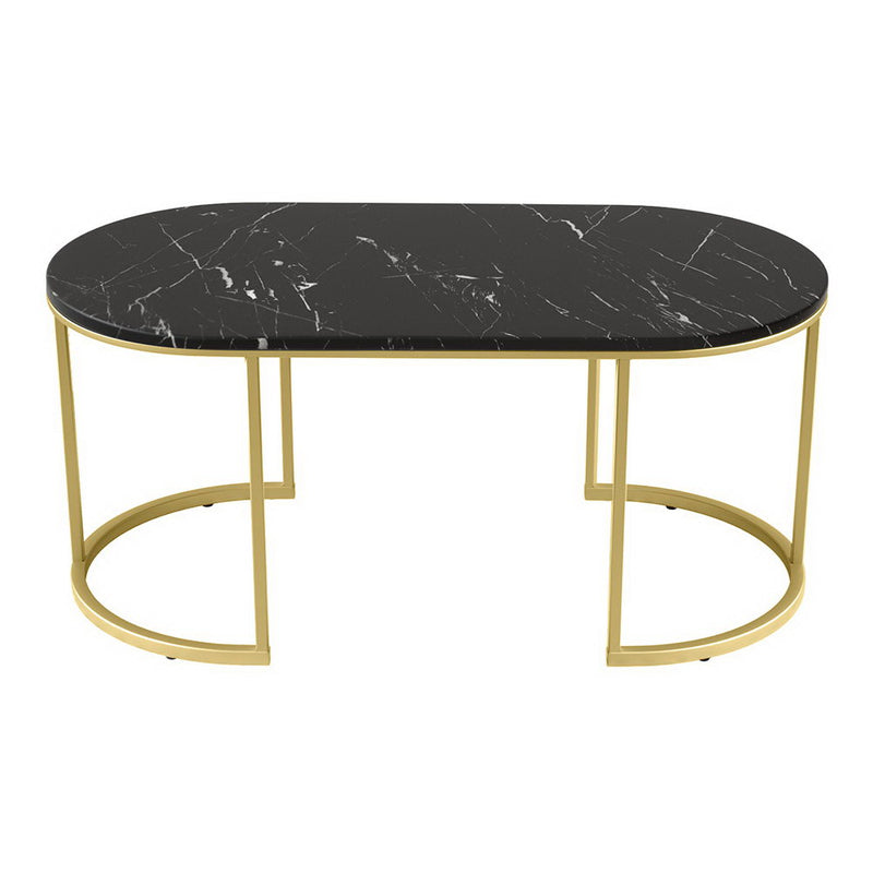 Coffee Table Marble Effect Black