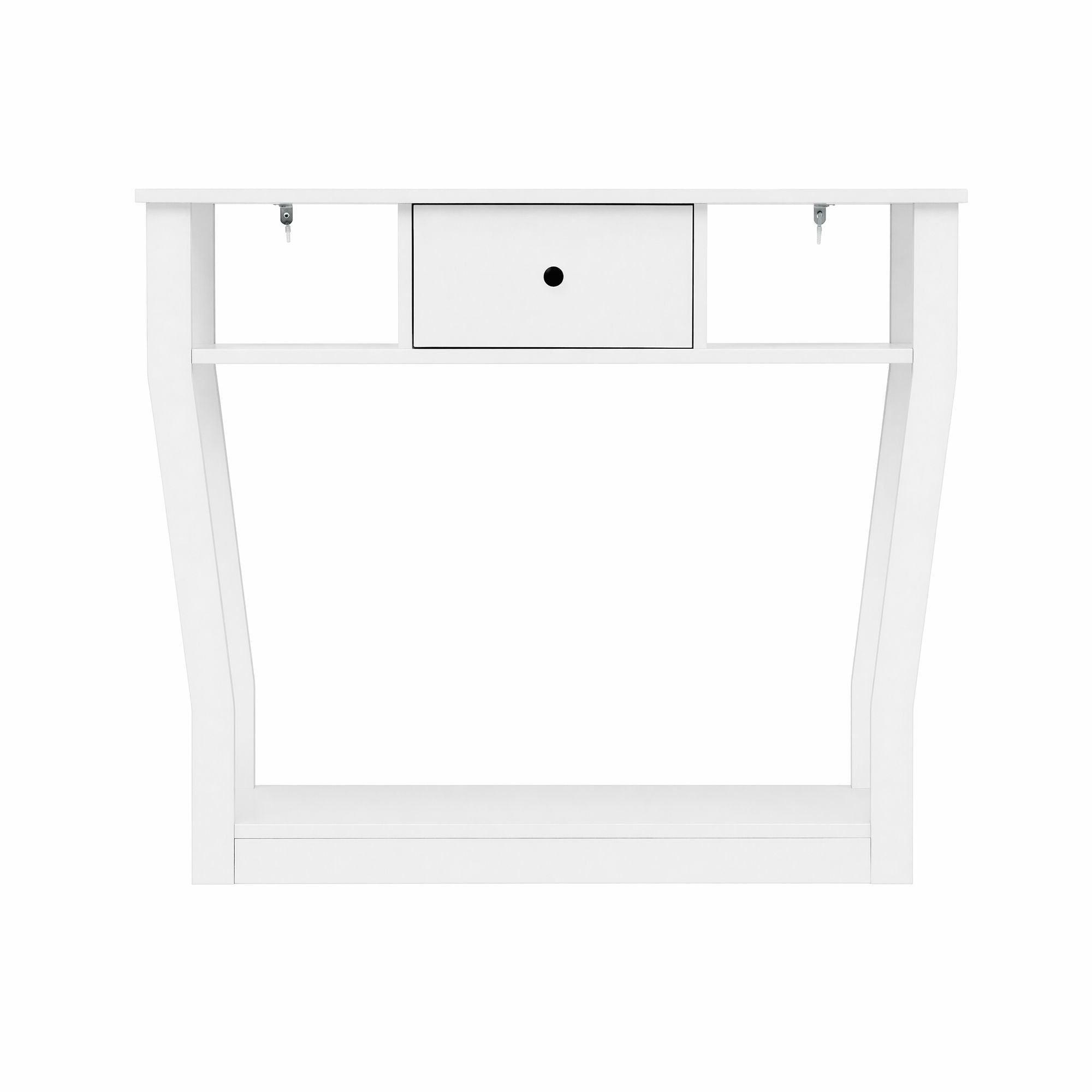 Console Table with Drawer and Shelves 100cm for Entryway Hallway Sofa Side - White