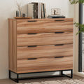 4 Drawer Lowboy Storage Dresser Rust Oak