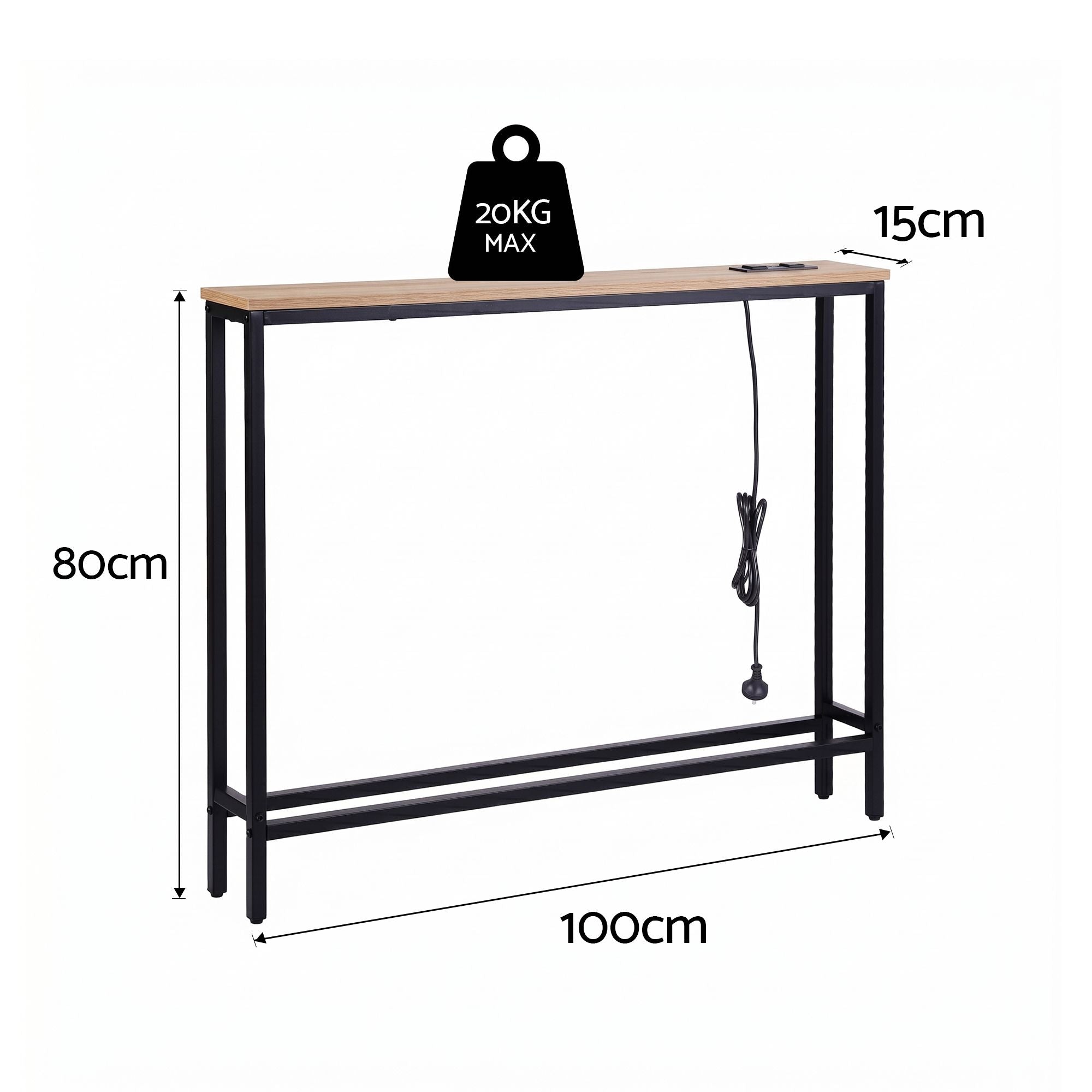 Console Table Entryway Hallway Display Desk Charging Station Wood