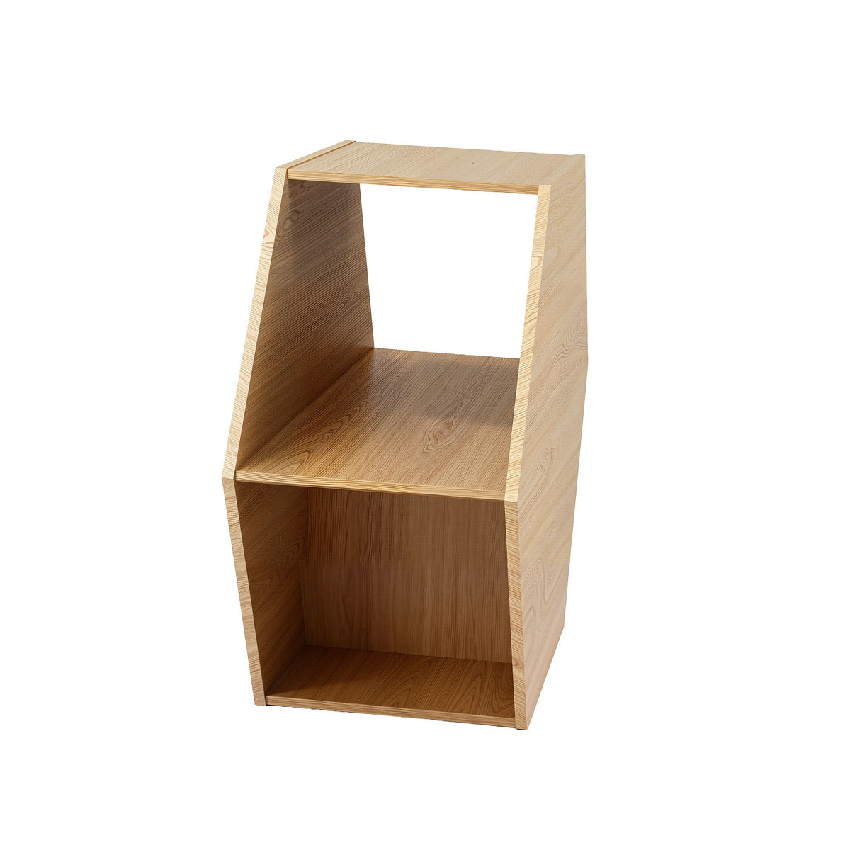 Set of 2 Hexagonal Coffee Tables with 2-Way Display and Open Storage - Wood