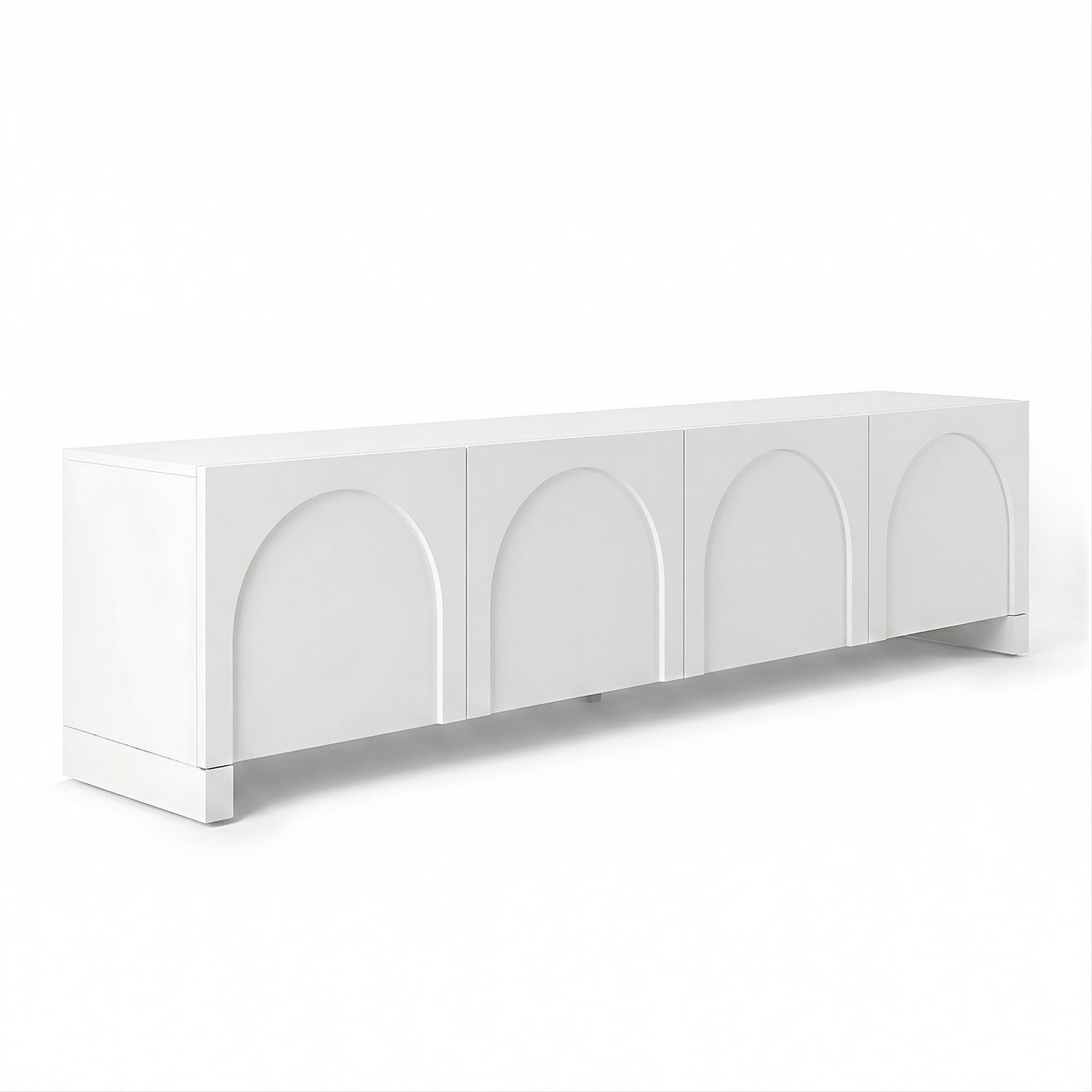 TV Unit Entertainment Unit Storage Cabinet Adjustable Shelf 180cm White
