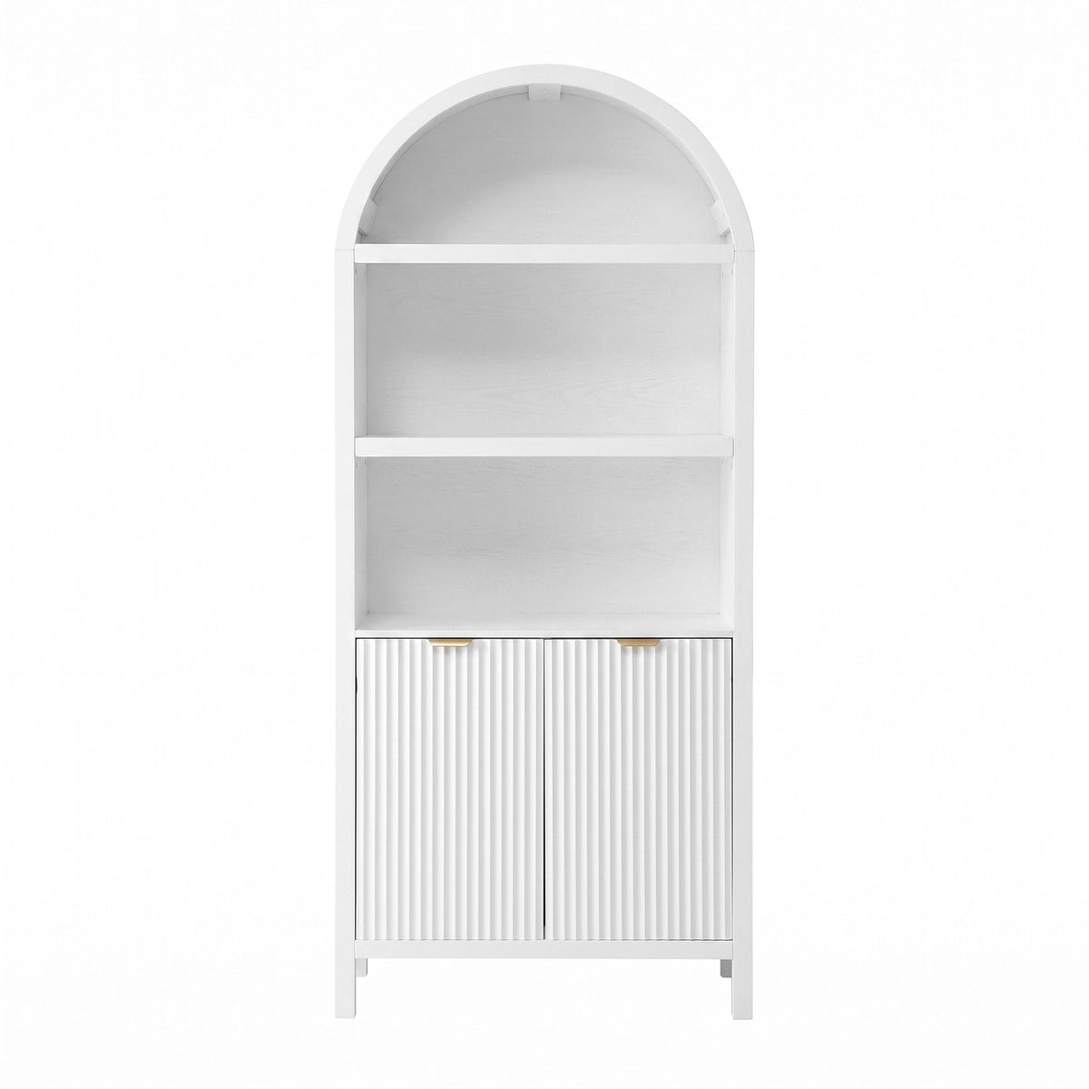 Buffet Sideboard Cabinet 180cm with Arched Storage and Bookshelf - White