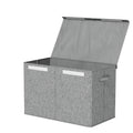 Large Toy Box Chest Storage with Flip-Top Lid Foldable Organiser Bins Grey