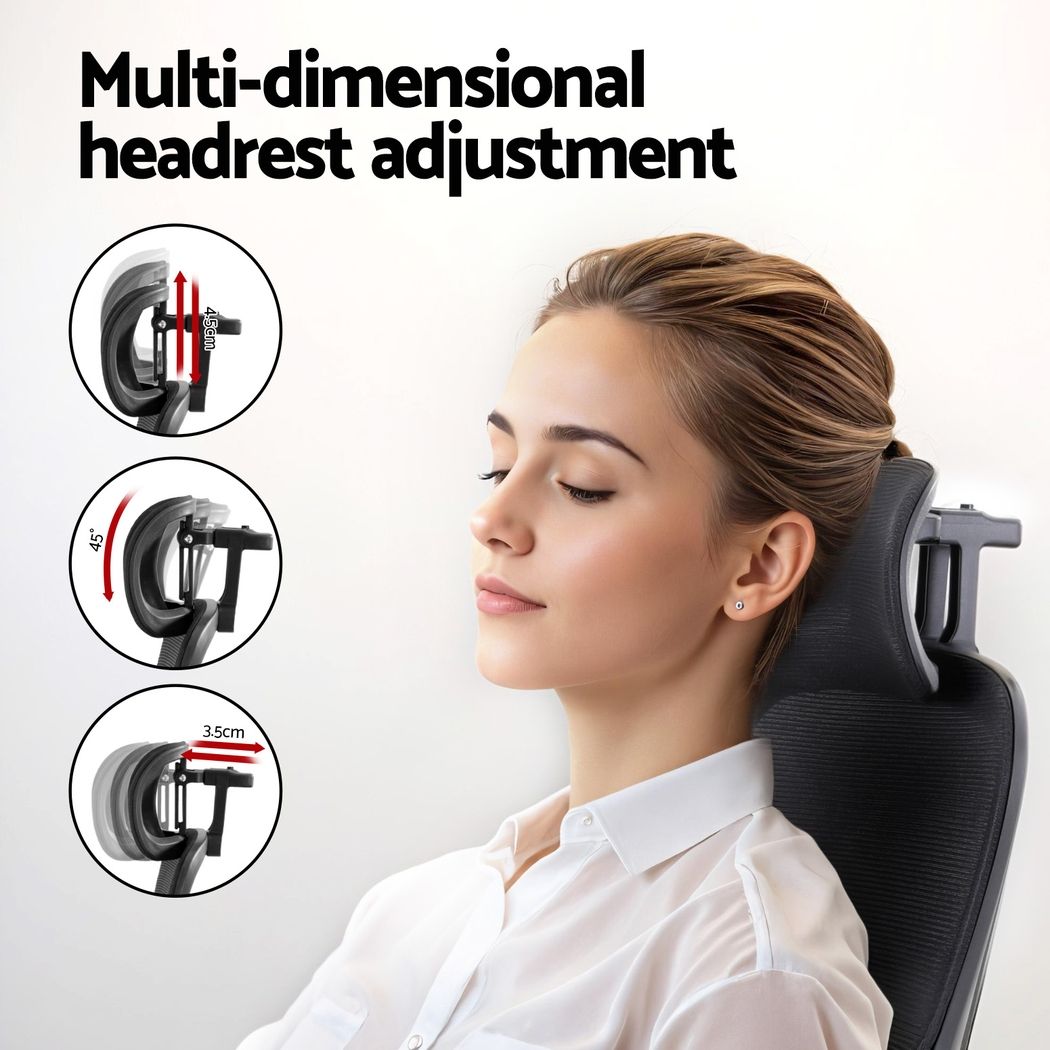 Office Desk and Chair Set L Shaped Computer Desk 136cm with 2 Tier Storage Shelves, Ergonomic Mesh Office Chair with Adjustable Headrest, Flip-Up Armrests & Lumbar Support