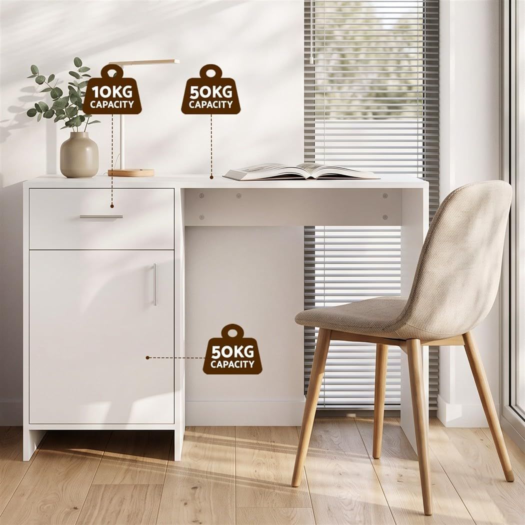 Office Desk and Chair Set 100cm Computer Desk PU Leather Office Chair