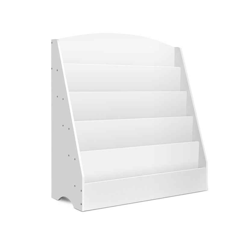 5 Tiers Kids Bookshelf Magazine Shelf Organiser Bookcase Display Rack White