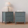 2X Bedside Table 2 Drawers Bedroom Storage Nightstand Green