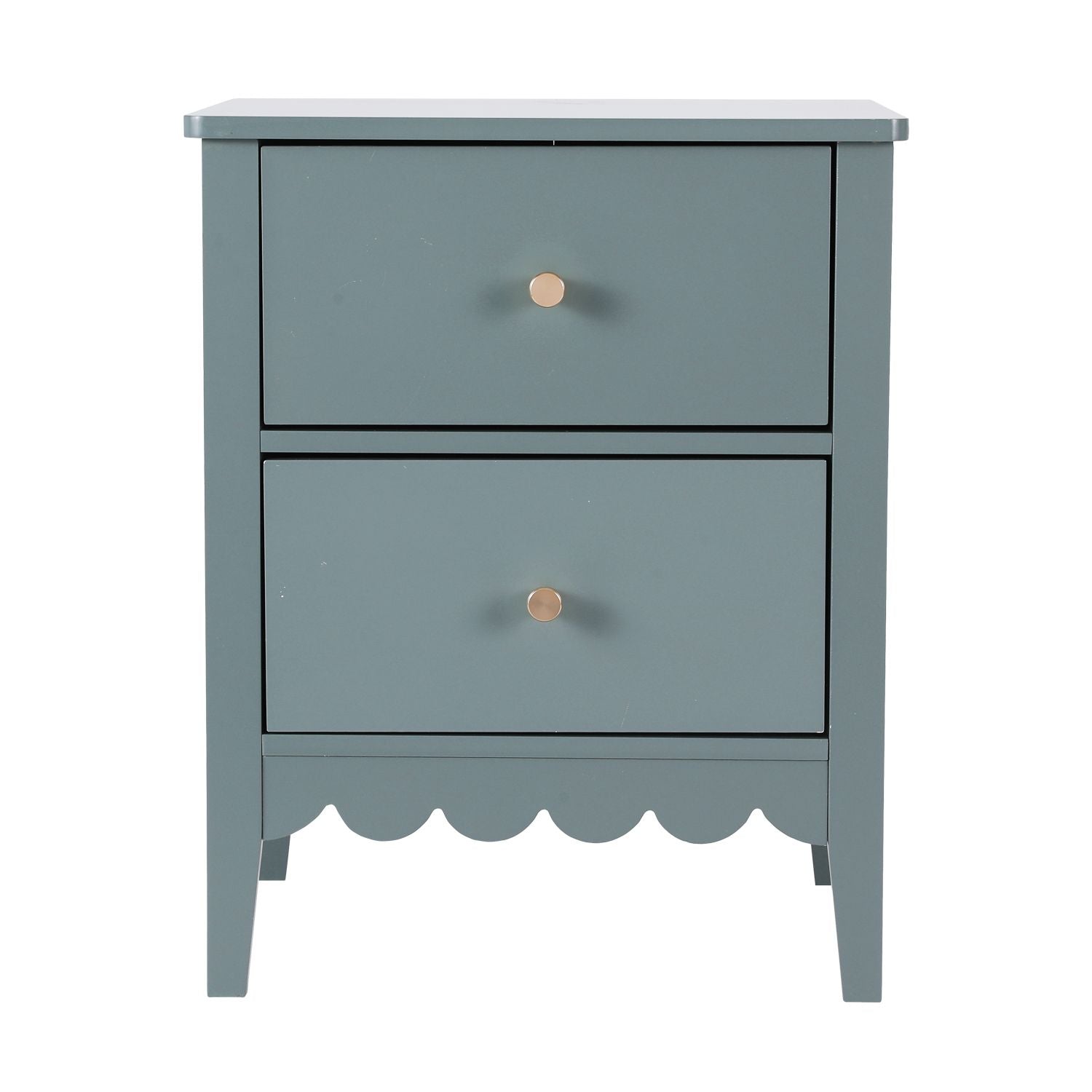 2X Bedside Table 2 Drawers Bedroom Storage Nightstand Green