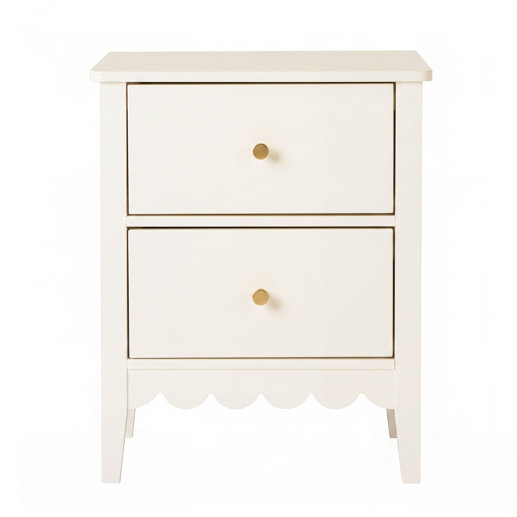 2x Bedside Table 2 Drawers Bedroom Storage Nightstand White