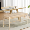 Dining Bench Paper Rope Seat Stool Chair Wooden Furniture Natural 100cm