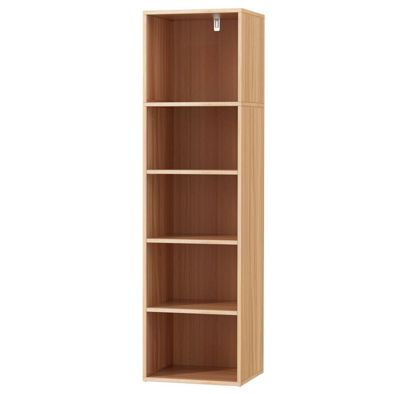 5 Tier Narrow Pine Bookshelf