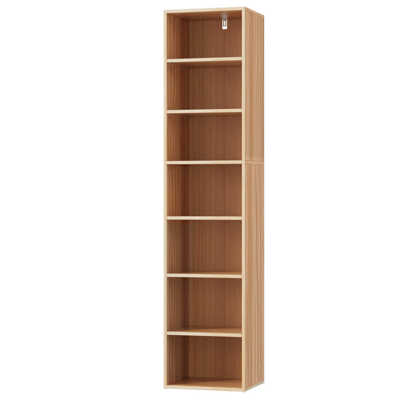 7 Tier Narrow Pine Bookshelf