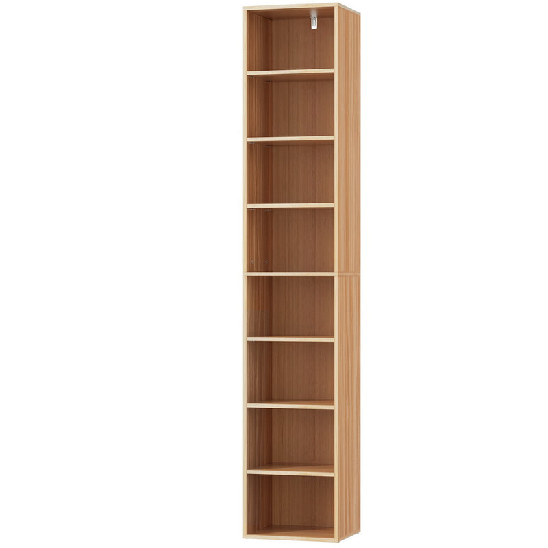 8 Tier Narrow Pine Bookshelf