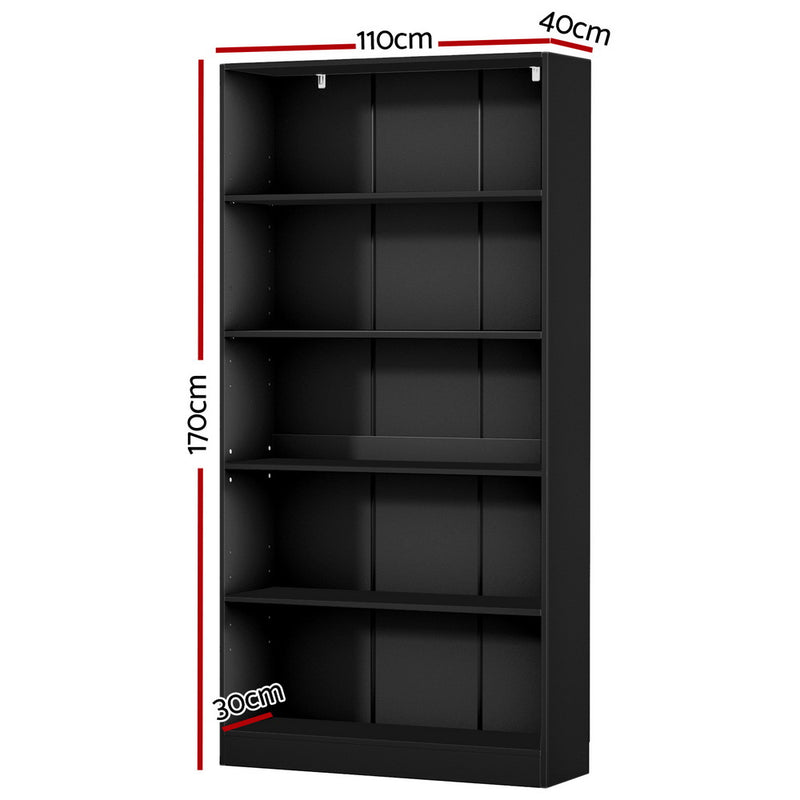 5 Tier Bookshelf Black