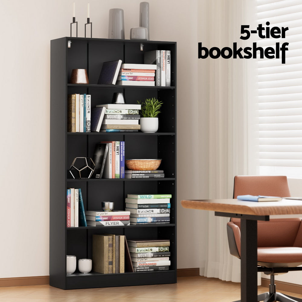 5 Tier Bookshelf Black